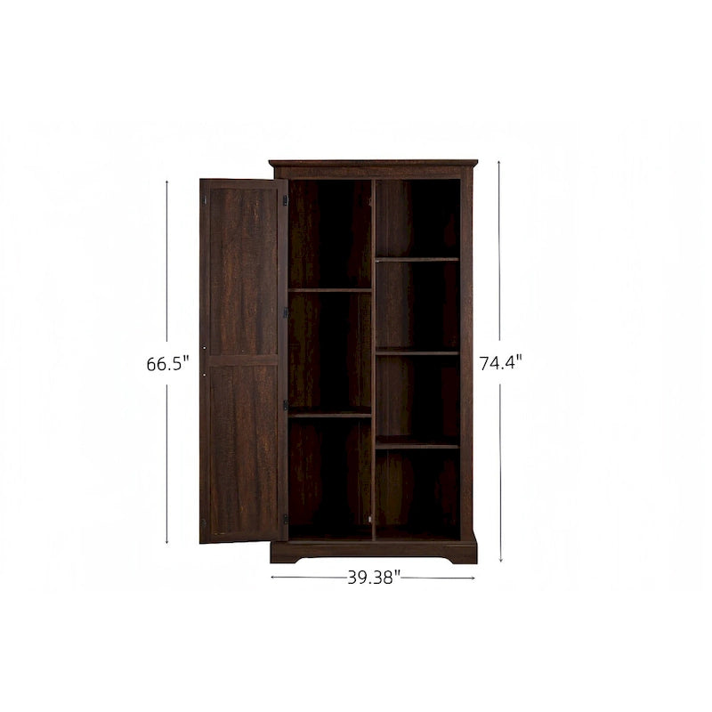 Storage Cabinet Barn Door Country Wood Rustic Pantry Cupboard Sliding Organizer Furniture Home Drawer Shelves