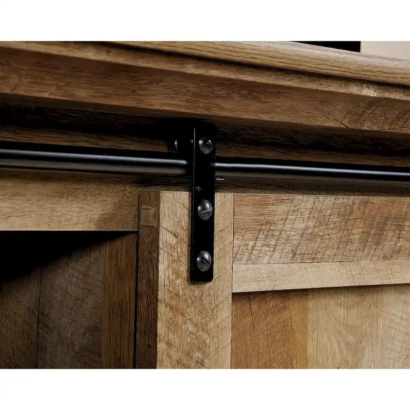 Craftsman Oak Sliding Barn Door TV Credenza