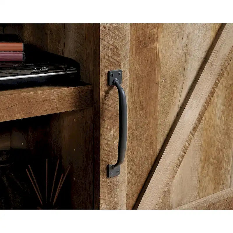 Craftsman Oak Sliding Barn Door TV Credenza
