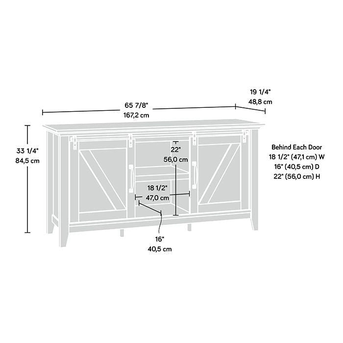 Craftsman Oak Sliding Barn Door TV Credenza