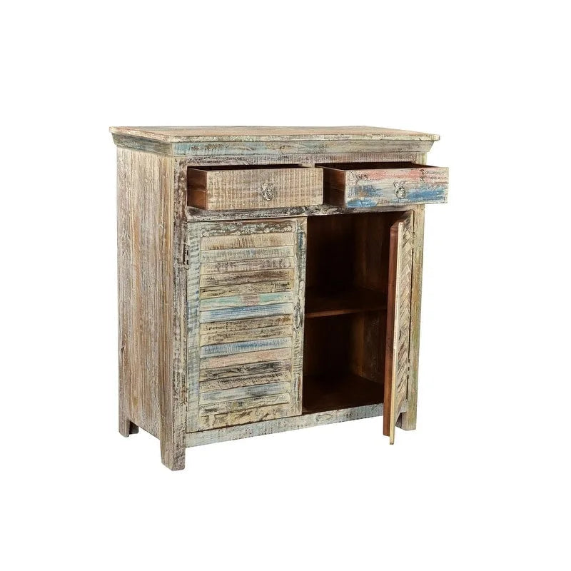 2-Drawer 2-Door Shutter Sideboard, Vintage White