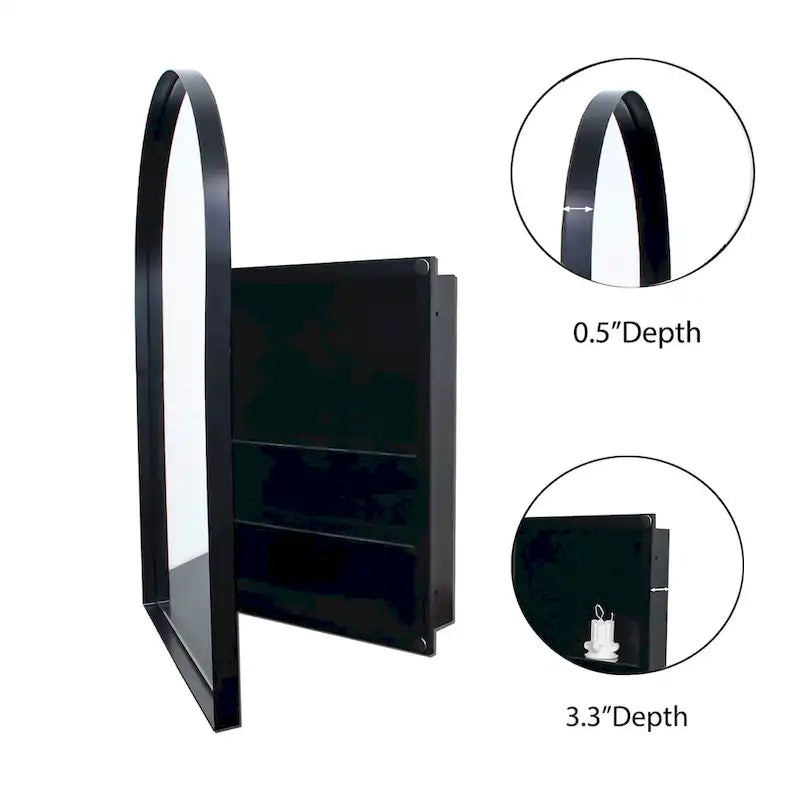 24x36 Inch Arched Recessed Medicine Cabinet