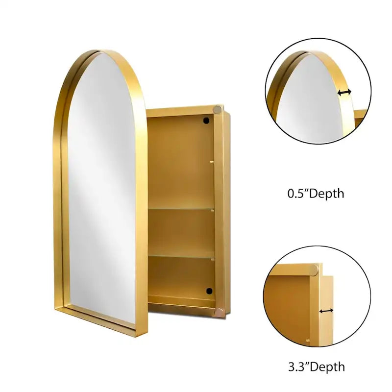24x36 Inch Arched Recessed Medicine Cabinet