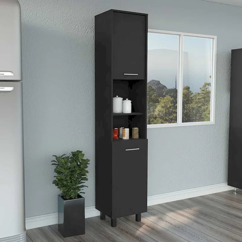 Pantry Cabinet with Three Interior Shelves, White Finish, High Quality and Durable