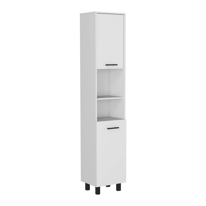 Pantry Cabinet with Three Interior Shelves, White Finish, High Quality and Durable