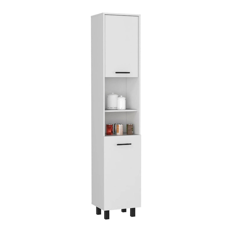 Pantry Cabinet with Three Interior Shelves, White Finish, High Quality and Durable
