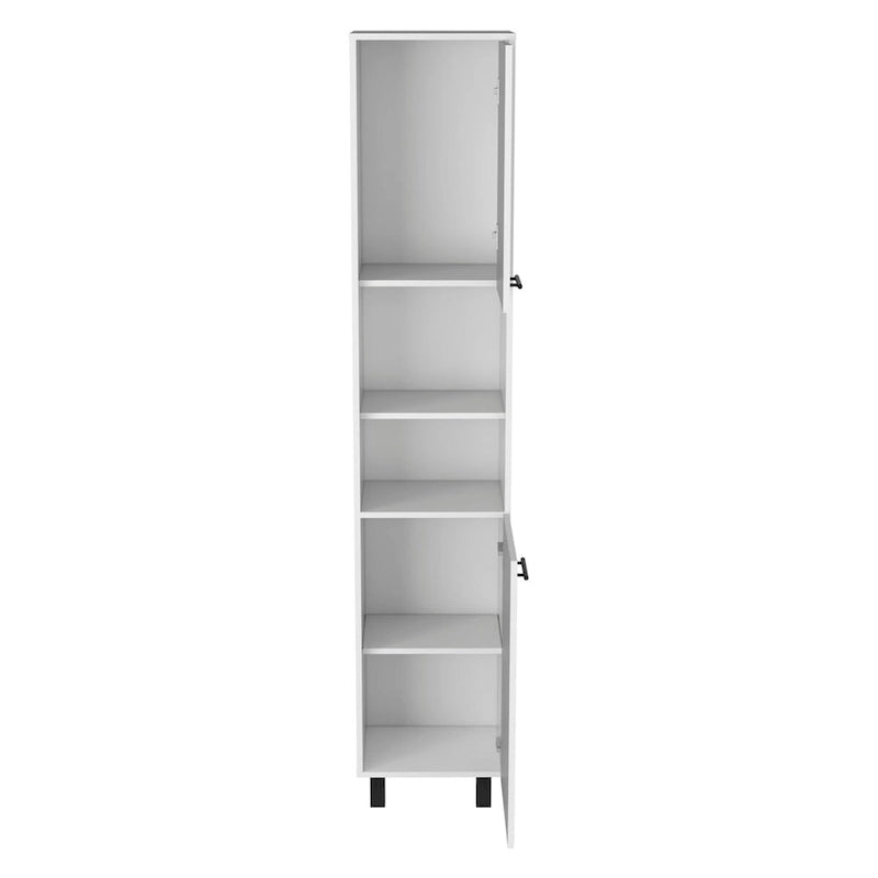 Pantry Cabinet with Three Interior Shelves, White Finish, High Quality and Durable