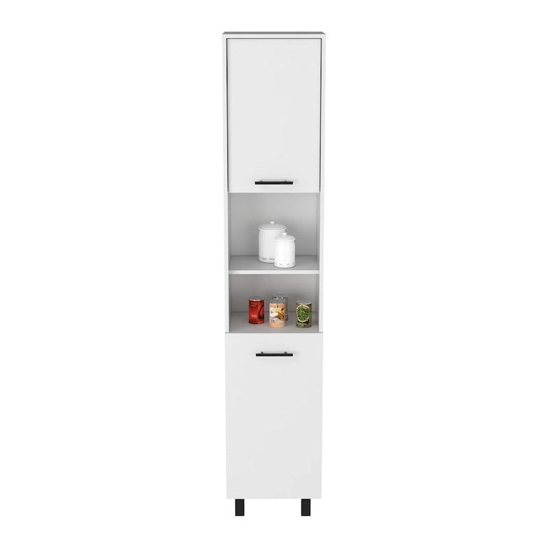 Pantry Cabinet with Three Interior Shelves, White Finish, High Quality and Durable