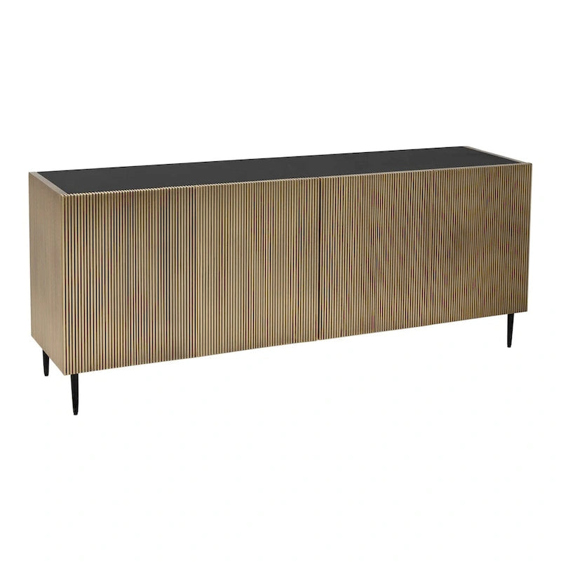 Art Deco Brass Finish 2-Door Sideboard