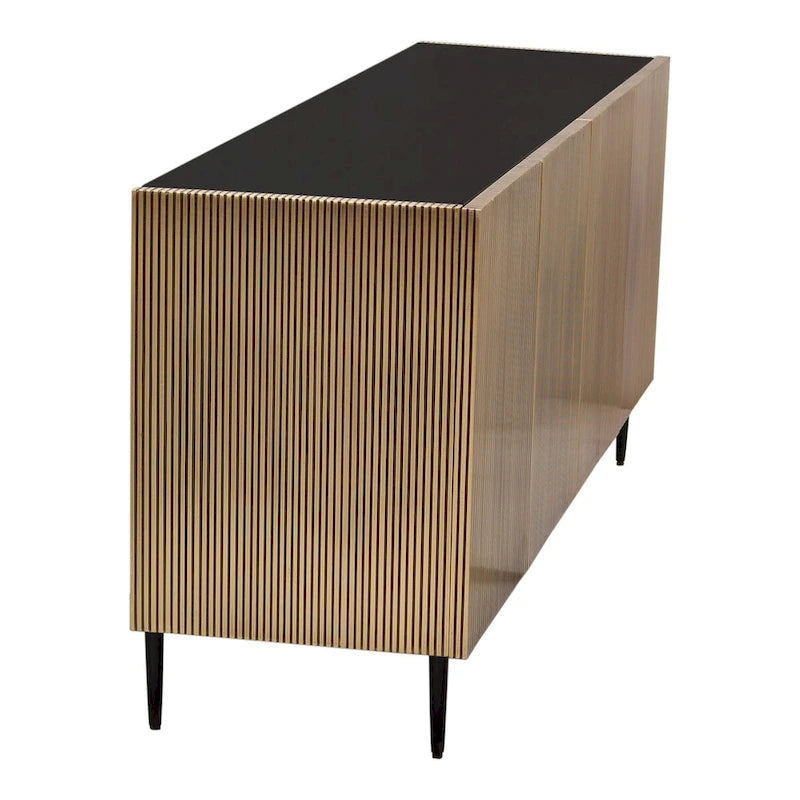 Art Deco Brass Finish 2-Door Sideboard