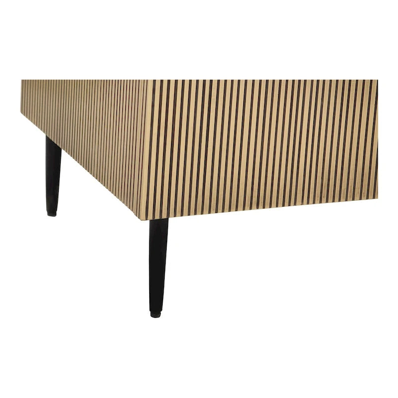 Art Deco Brass Finish 2-Door Sideboard