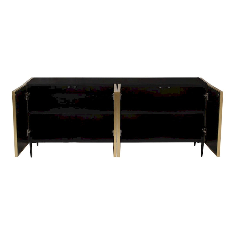 Art Deco Brass Finish 2-Door Sideboard