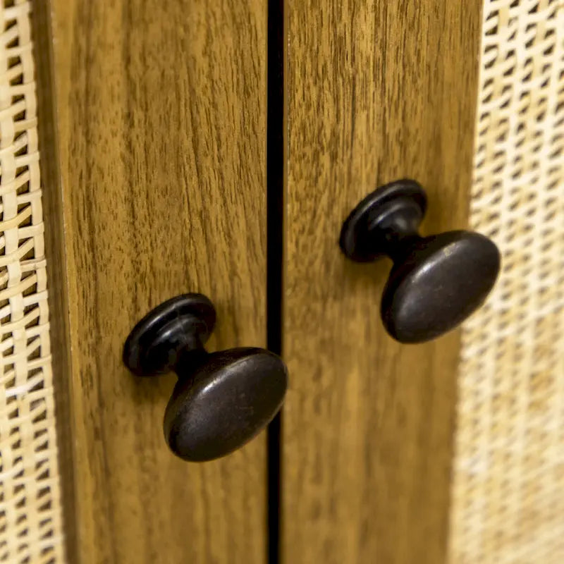 Bookcase with Cabinet and Open Shelves, Tall Bookshelf, Walnut