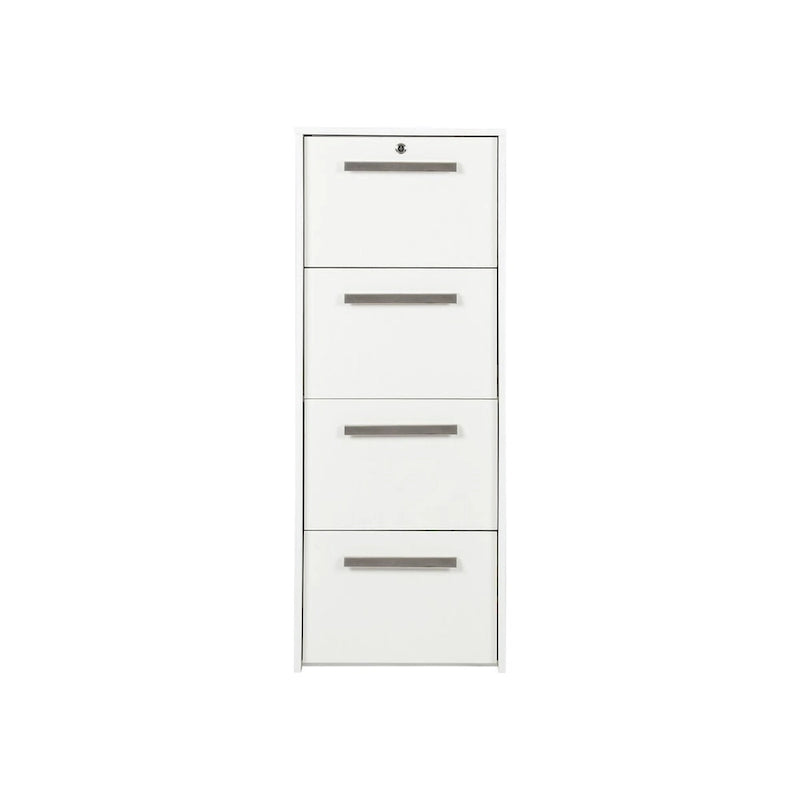 4-Drawer Vertical Lateral in White Wood Grain - 48.5H x 18.5W x 17.5D