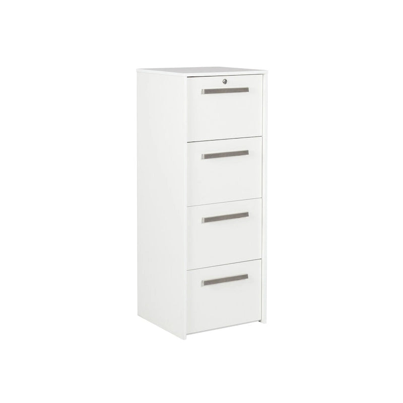 4-Drawer Vertical Lateral in White Wood Grain - 48.5H x 18.5W x 17.5D