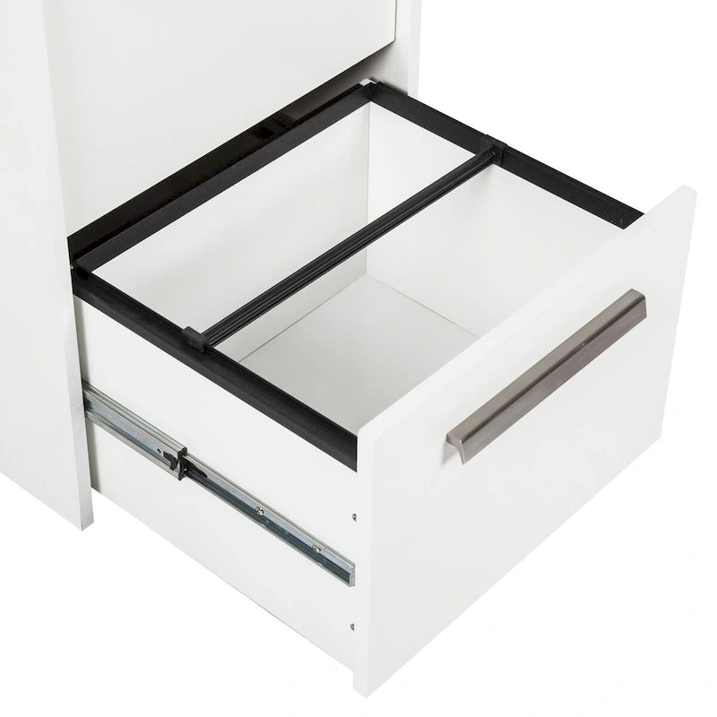 4-Drawer Vertical Lateral in White Wood Grain - 48.5H x 18.5W x 17.5D