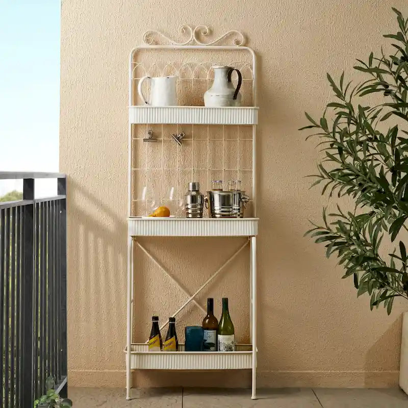 68" 3-Tier Black Metal Plant Stand Kitchen Shelf Multifunctional Storage Rack for Indoor Outdoor