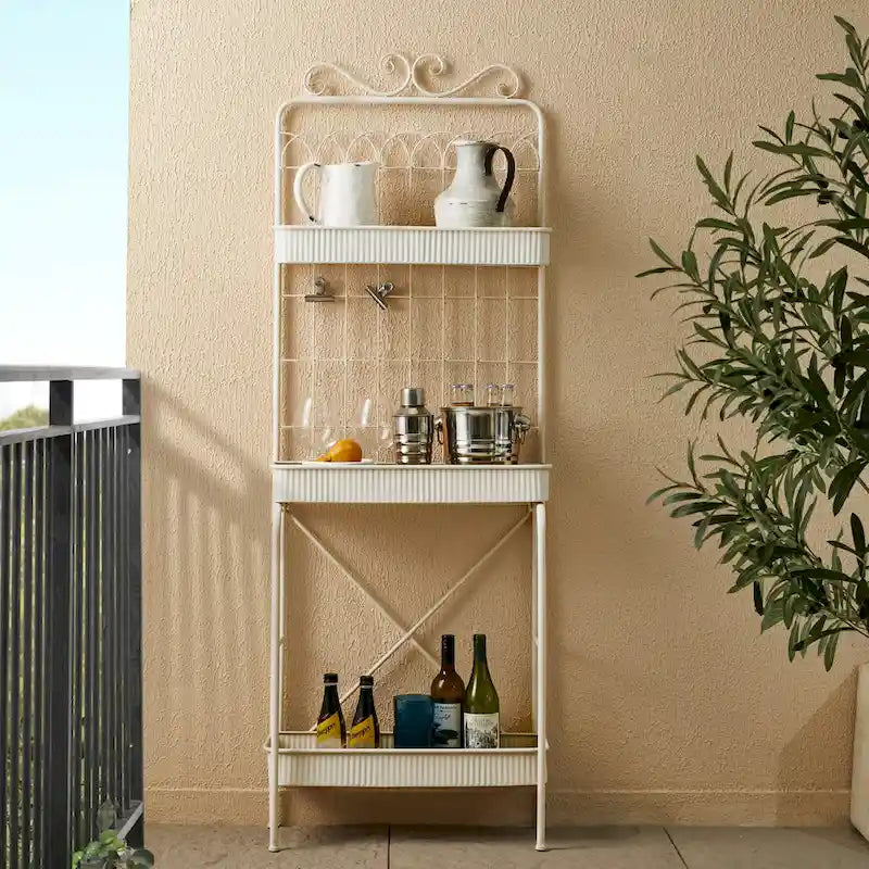 68" 3-Tier Black Metal Plant Stand Kitchen Shelf Multifunctional Storage Rack for Indoor Outdoor