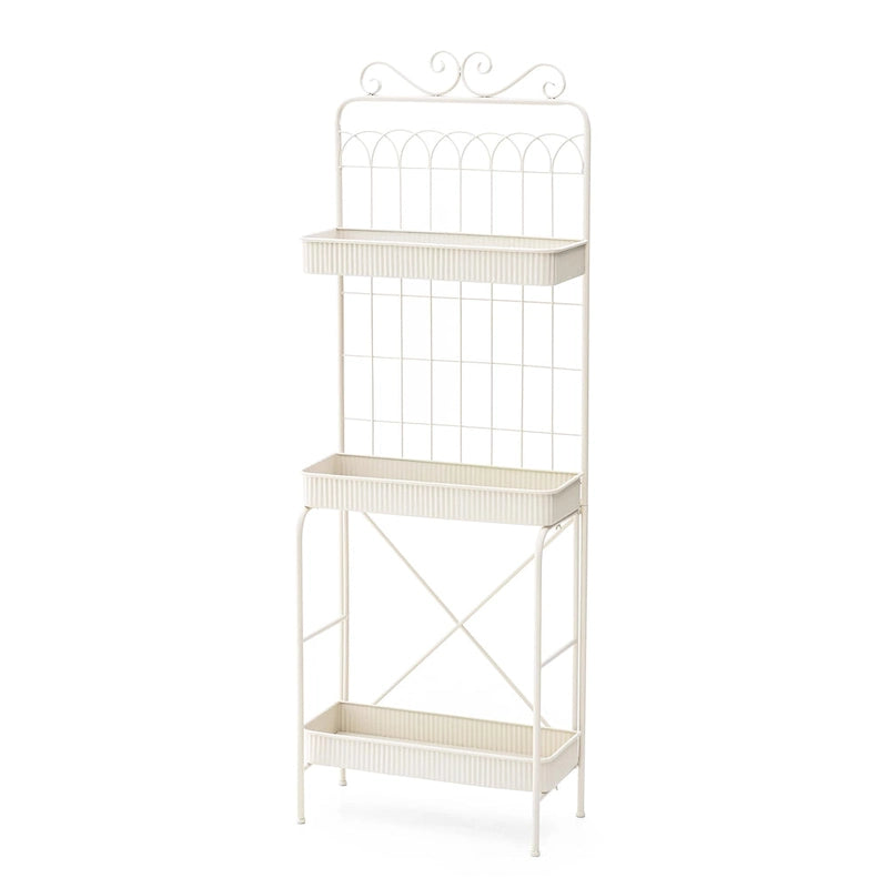 68" 3-Tier Black Metal Plant Stand Kitchen Shelf Multifunctional Storage Rack for Indoor Outdoor