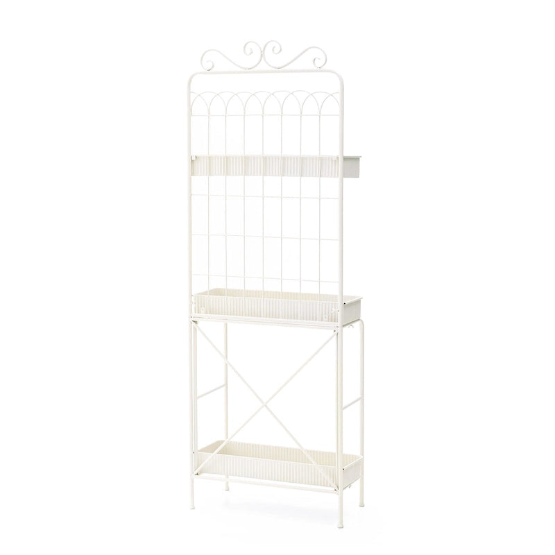 68" 3-Tier Black Metal Plant Stand Kitchen Shelf Multifunctional Storage Rack for Indoor Outdoor
