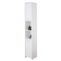 Standing Bathroom Linen Tower Storage Cabinet, White