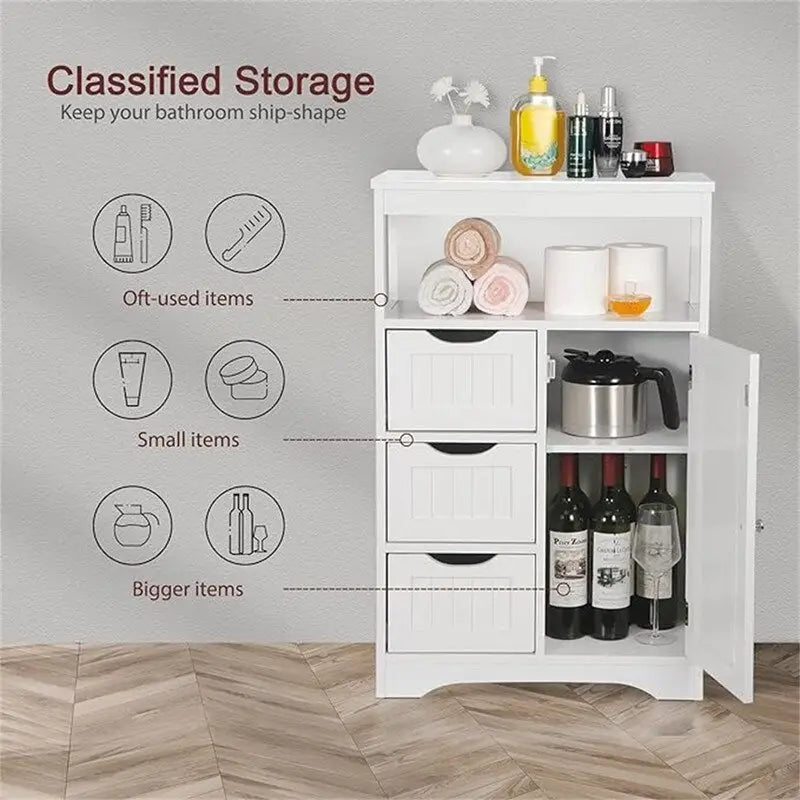 Bathroom Floor Cabinet - 11.6D x 21.9W x 34H