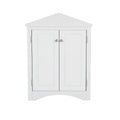 White Triangle Bathroom Storage Cabinet with Adjustable Shelves, Freestanding Floor Cabinet for Home Kitchen