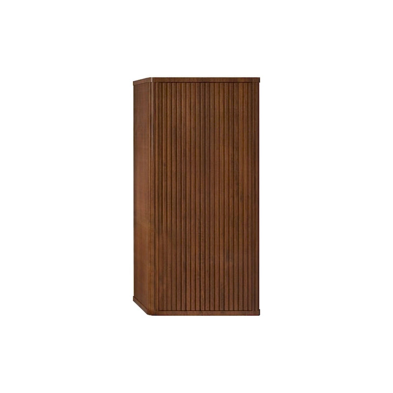 Striped Walnut Bathroom Floating Side Cabinet, Wall-mounted Storage Cabinet for Small Spaces