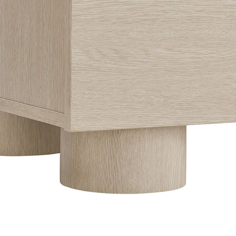 Buffet galbé rétro 145 cm avec 3 tiroirs, portes à fermeture douce et étagères réglables