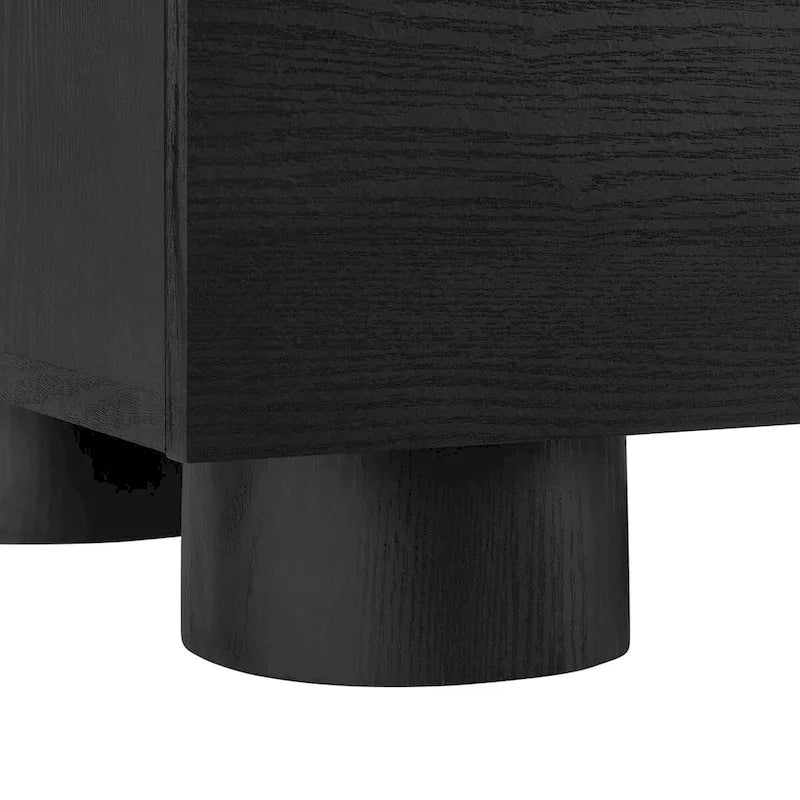 Buffet galbé rétro 145 cm avec 3 tiroirs, portes à fermeture douce et étagères réglables