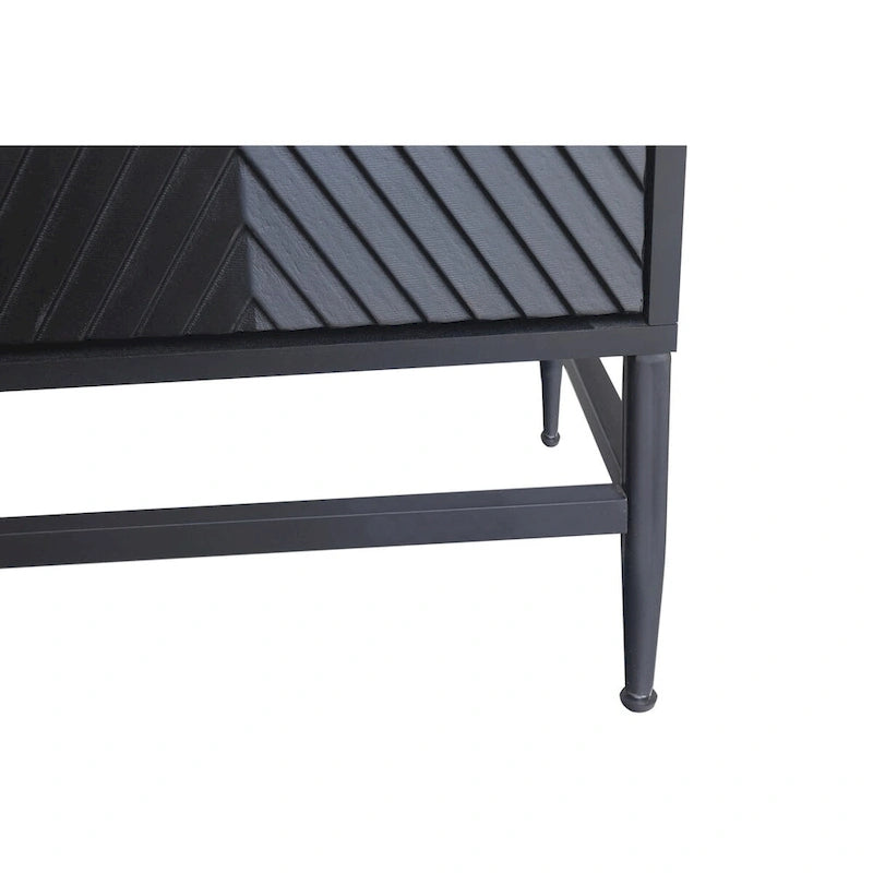Accent Lacquered 4 Door Wooden Sideboard Buffet Server Cabinet